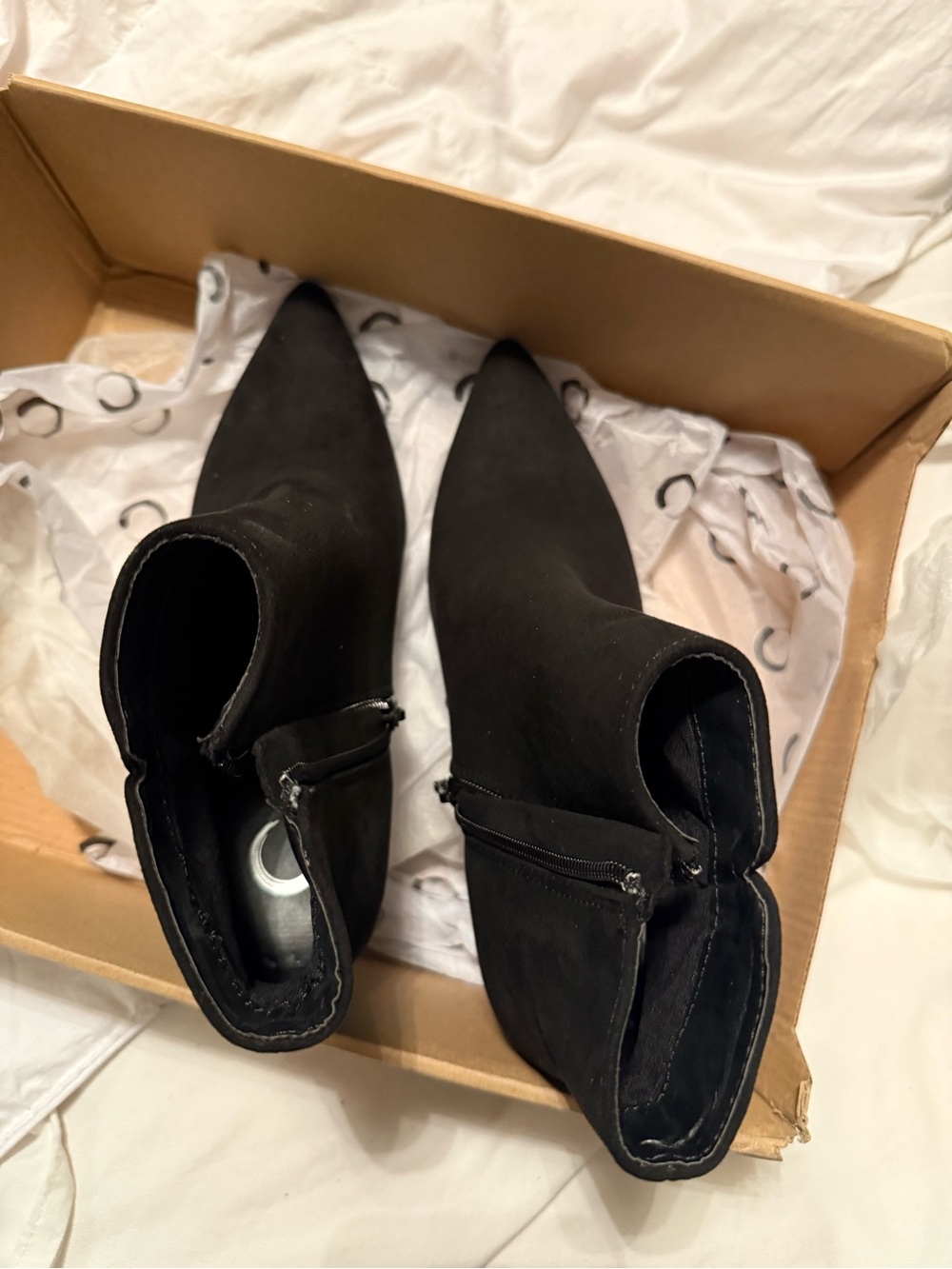 Journee Black Pointed Toe Ankle Boots - Women